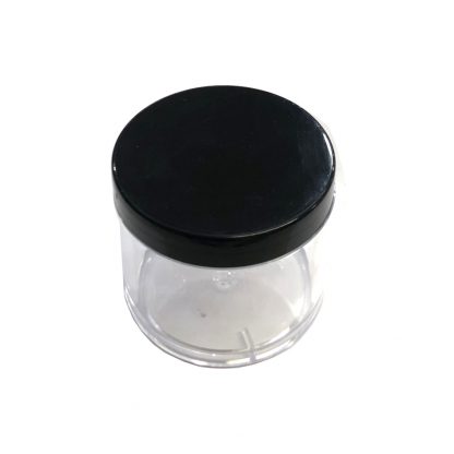 Klar Dose aus Kunststoff mit schwarzem/weißem Deckel - 100g 1